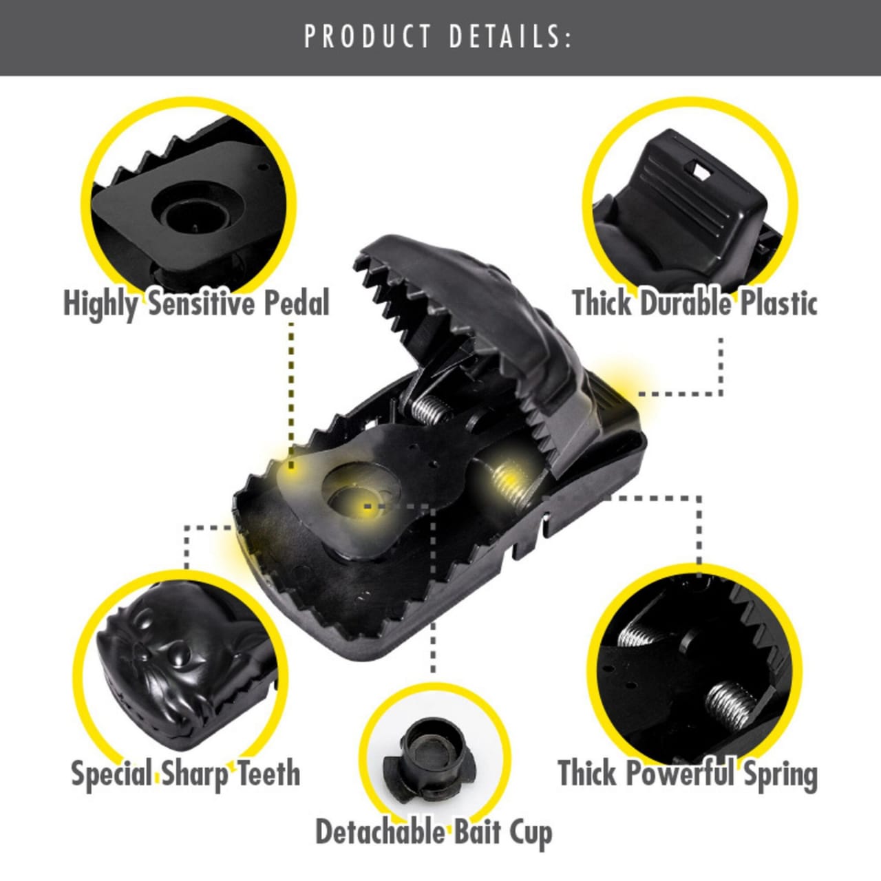 Heavy-Duty Black Mouse Trap 🐭💥 | Safe, Reusable & Powerful Grip